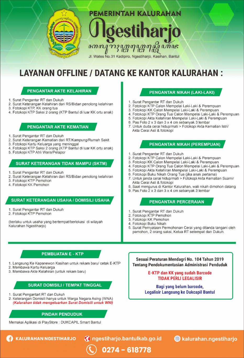 Layanan Offline Kalurahan Ngestiharjo