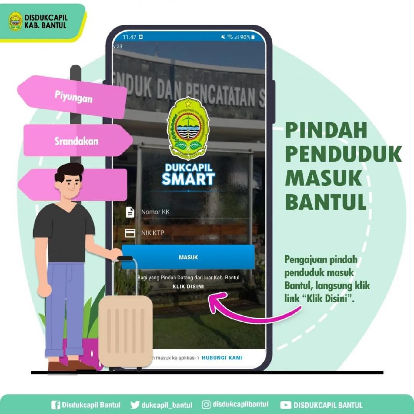 Cara Pengajuan Pindah Penduduk Masuk Bantul melalui Dukcapil Smart