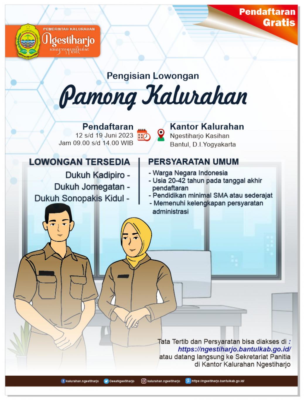 Informasi Lowongan Pamong Kalurahan Ngestiharjo 