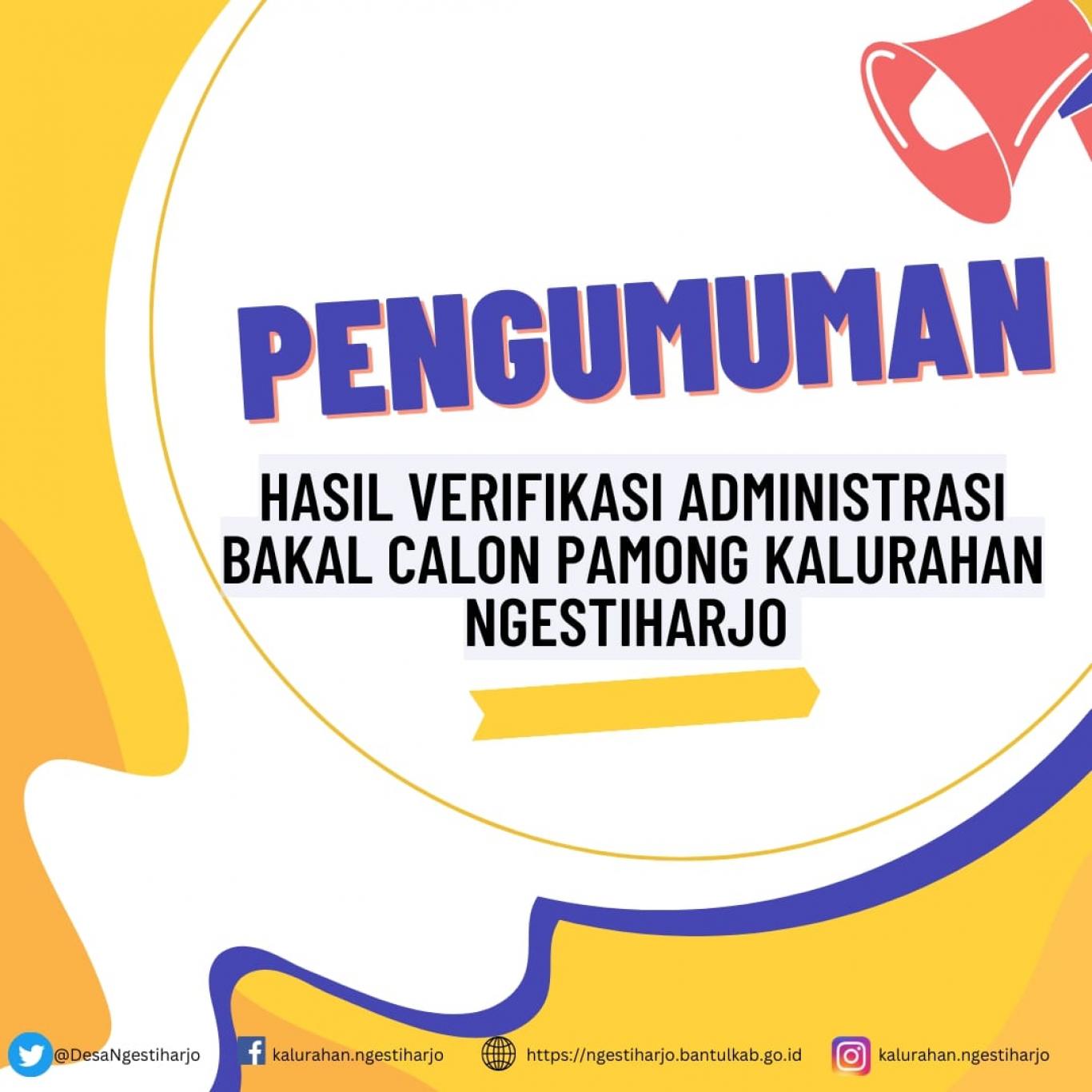 Pengumuman Hasil Verifikasi Administrasi Calon Pamong