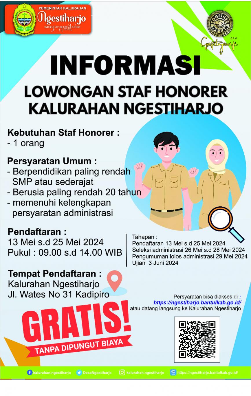 Informasi Lowongan Staf Honorer Kalurahan Ngestiharjo