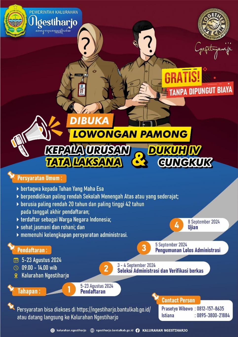 Informasi Lowongan Pamong Kalurahan Ngestiharjo