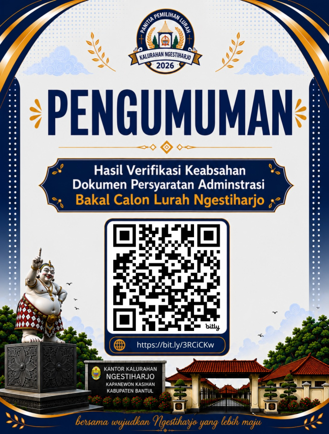 Pengumuman Hasil Verifikasi Keabsahan Dokumen Persyaratan Bakal Calon Lurah Ngestiharjo